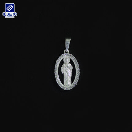 Dije de San Judas con Contorno de Piedras