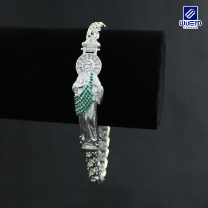 Pulso Religioso de San Judas con Piedras Verdes